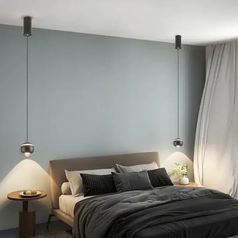 Modern spherical led bedside pendant light for bedroom decor