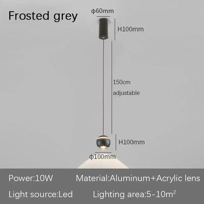 Modern spherical led bedside pendant light for bedroom decor