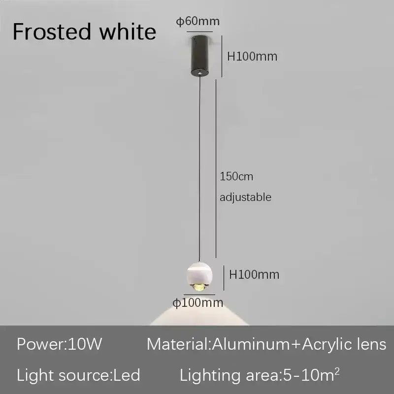 Modern spherical led bedside pendant light for bedroom decor