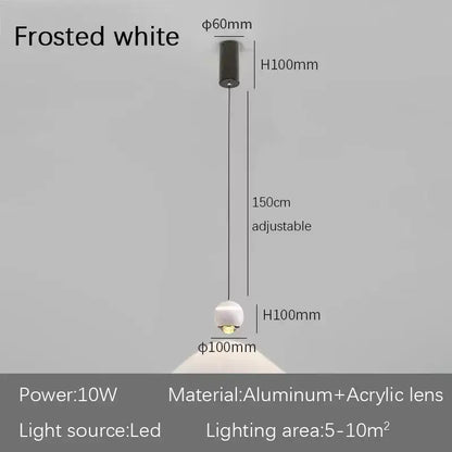 Modern spherical led bedside pendant light for bedroom decor