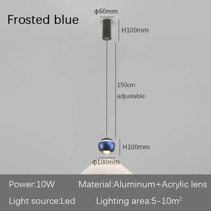 Modern spherical led bedside pendant light for bedroom decor