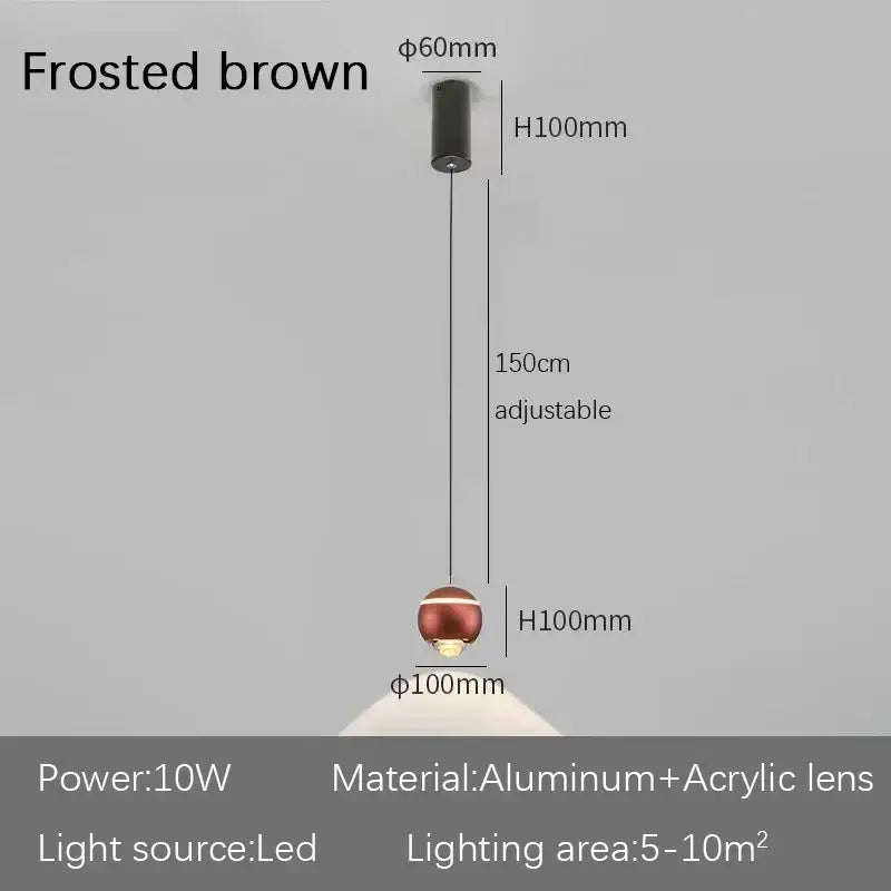 Modern spherical led bedside pendant light for bedroom decor