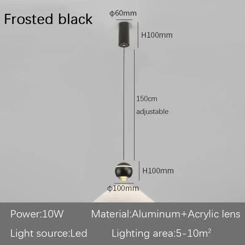 Modern spherical led bedside pendant light for bedroom decor