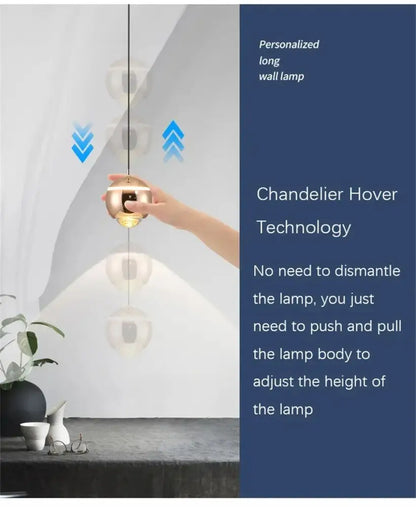 Modern spherical led bedside pendant light for bedroom decor
