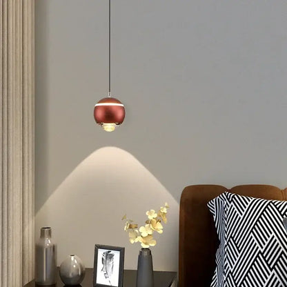 Modern spherical led bedside pendant light for bedroom decor