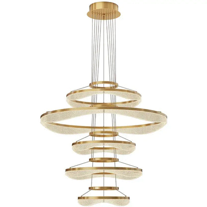 Modern spiral acrylic ring pendant light fixture living room