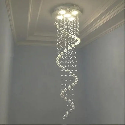 Modern spiral black and clear crystal pendant chandelier bedroom light