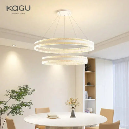 Modern spiral circle rings led chandelier for living room crystal