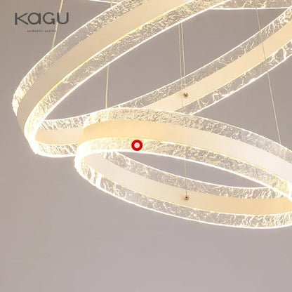 Modern spiral circle rings led chandelier for living room crystal