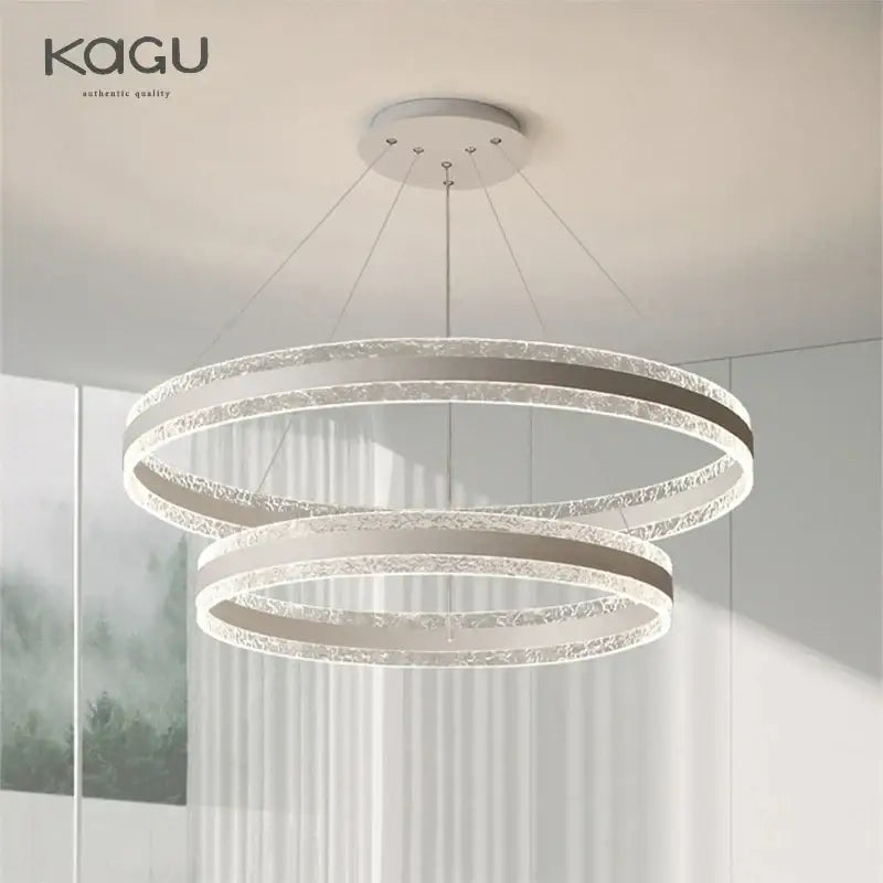 Modern spiral circle rings led chandelier for living room crystal