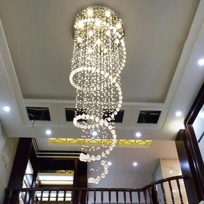 Modern spiral crystal led ceiling chandelier for living room