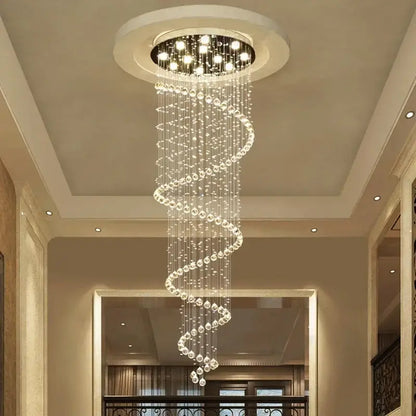 Modern spiral crystal led ceiling chandelier for living room