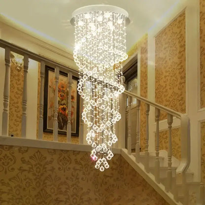 Modern spiral crystal led ceiling chandelier for living room