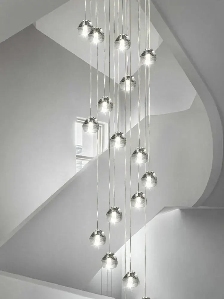 Modern spiral crystal led ceiling chandelier for staircase kitchen