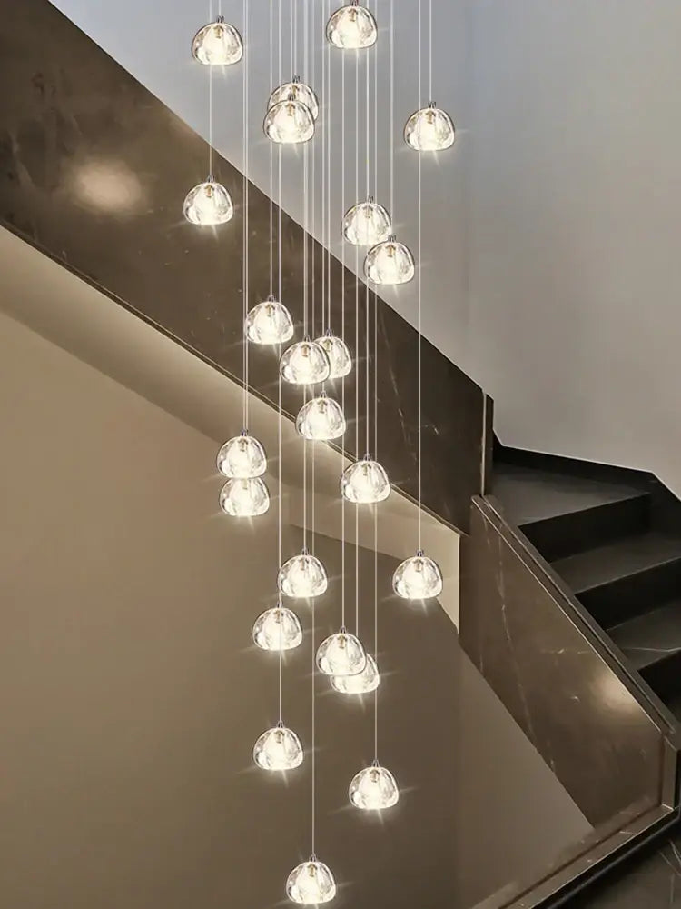 Modern spiral crystal led ceiling chandelier for staircase kitchen