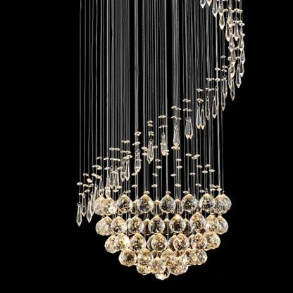Modern spiral crystal staircase chandelier for living room