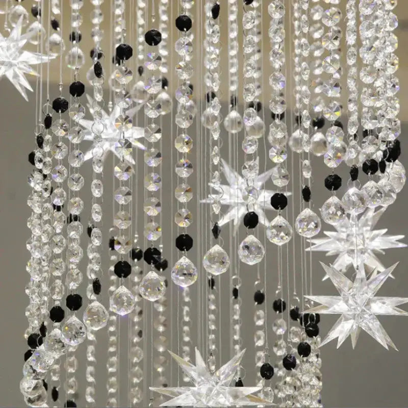 Modern spiral crystal star led chandelier living room light