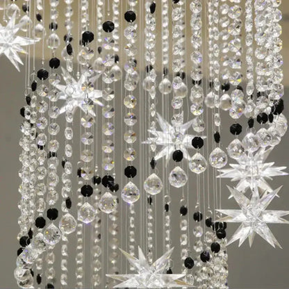 Modern spiral crystal star led chandelier living room light