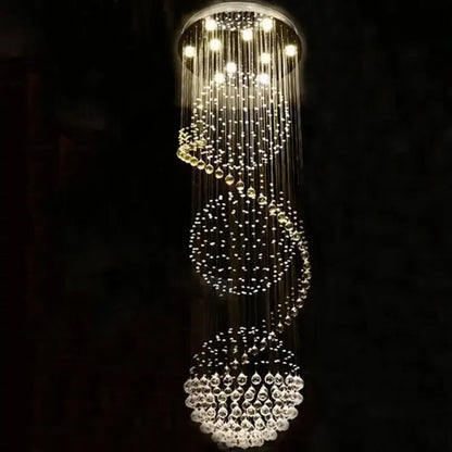 Modern spiral crystal led chandelier dining room light