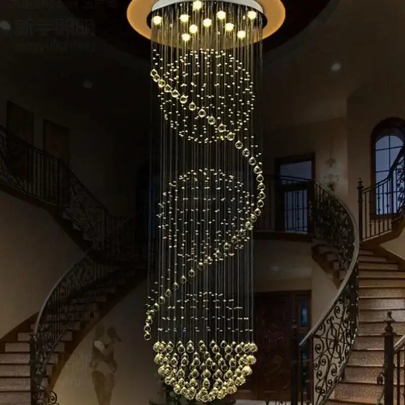 Modern spiral crystal led chandelier dining room light
