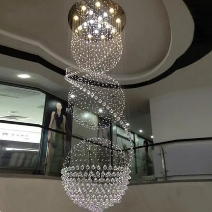 Modern spiral crystal led chandelier dining room light