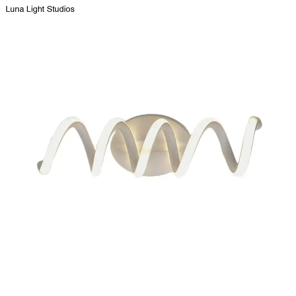 Modern spiral white wall light bathroom natural warm led sconce