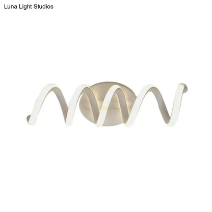 Modern spiral white wall light bathroom natural warm led sconce