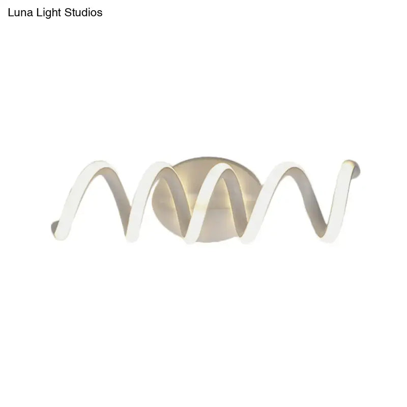 Modern spiral white wall light bathroom natural warm led sconce