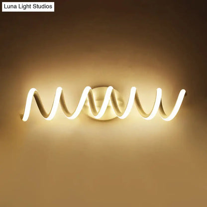 Modern spiral white wall light bathroom natural warm led sconce