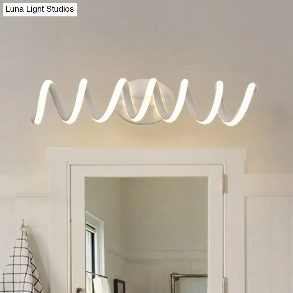 Modern spiral white wall light bathroom natural warm led sconce