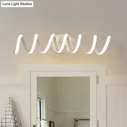 Modern spiral white wall light bathroom natural warm led sconce