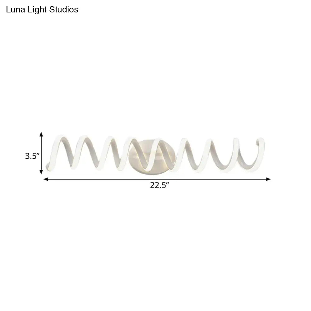 Modern spiral white wall light bathroom natural warm led sconce