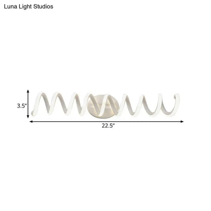 Modern spiral white wall light bathroom natural warm led sconce