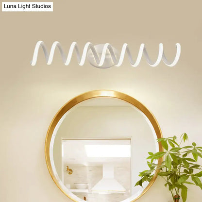 Modern spiral white wall light bathroom natural warm led sconce