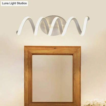 Modern spiral white wall light bathroom natural warm led sconce