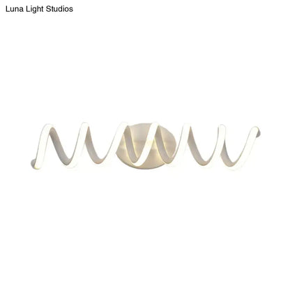 Modern spiral white wall light bathroom natural warm led sconce