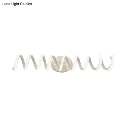Modern spiral white wall light bathroom natural warm led sconce