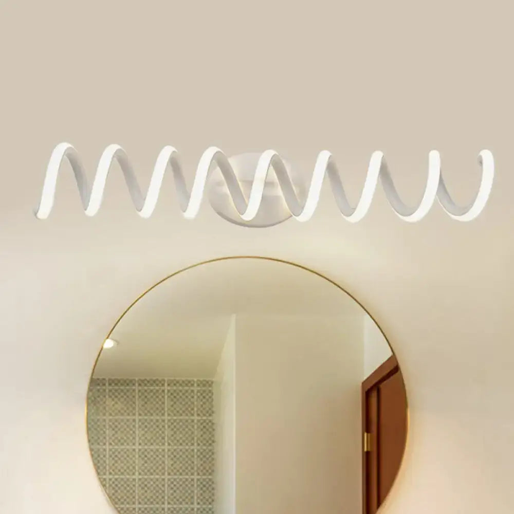 Modern spiral white wall light bathroom natural warm led sconce