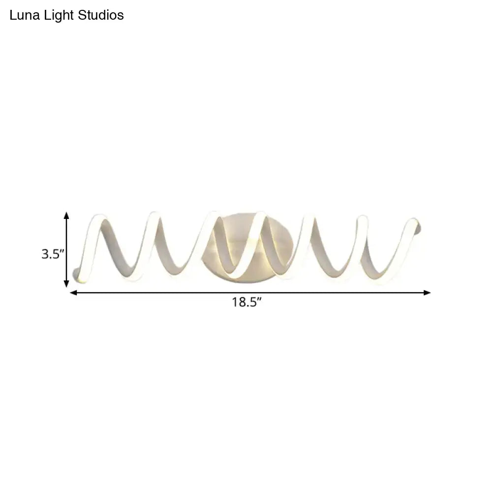 Modern spiral white wall light bathroom natural warm led sconce