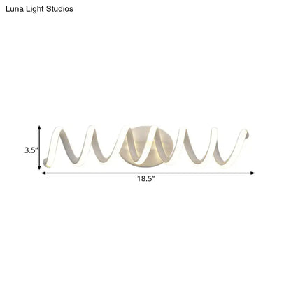 Modern spiral white wall light bathroom natural warm led sconce