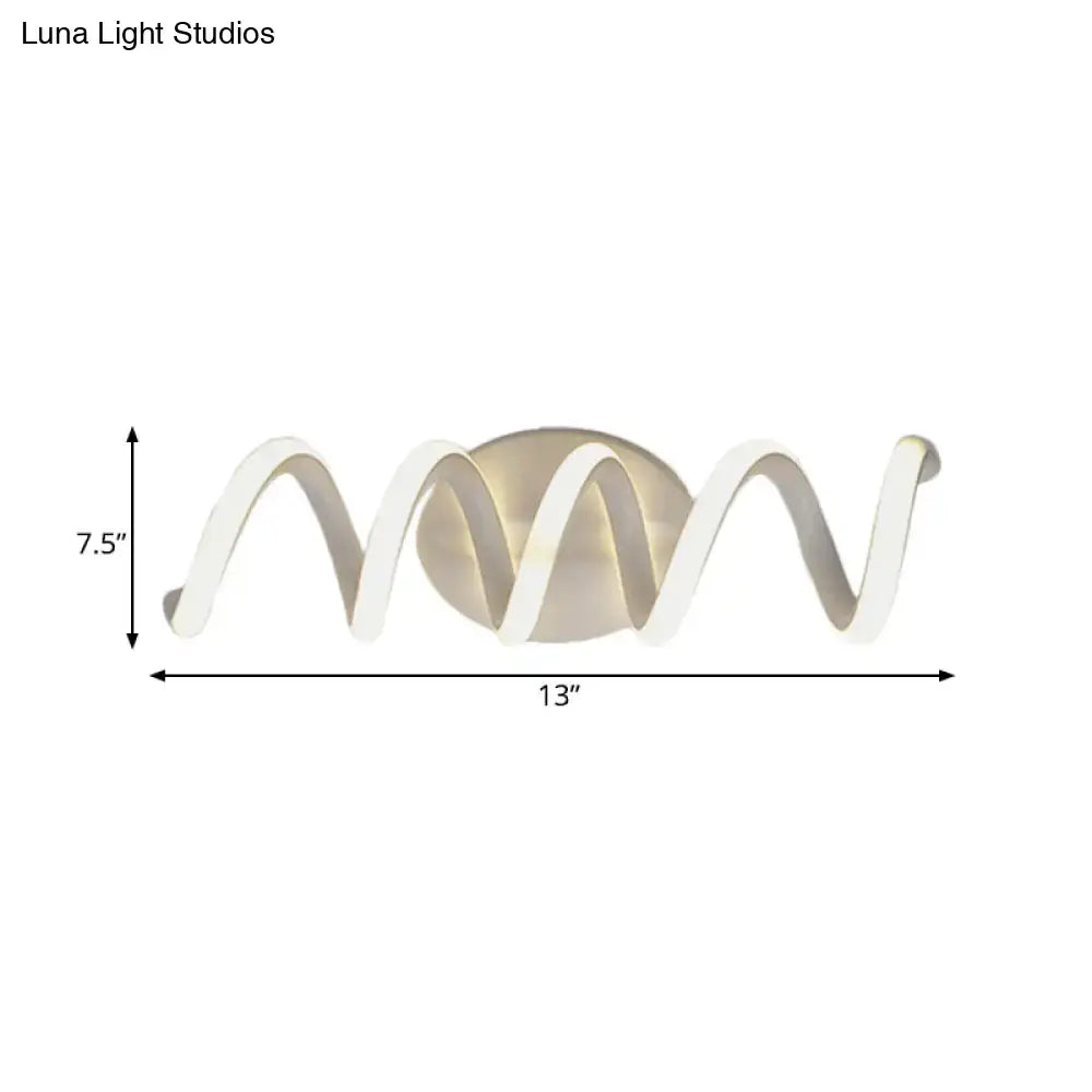Modern spiral white wall light bathroom natural warm led sconce