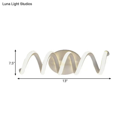Modern spiral white wall light bathroom natural warm led sconce