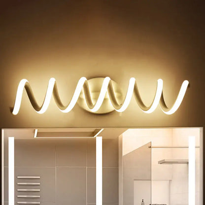 Modern spiral white wall light bathroom natural warm led sconce