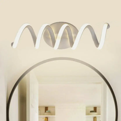 Modern spiral white wall light bathroom natural warm led sconce