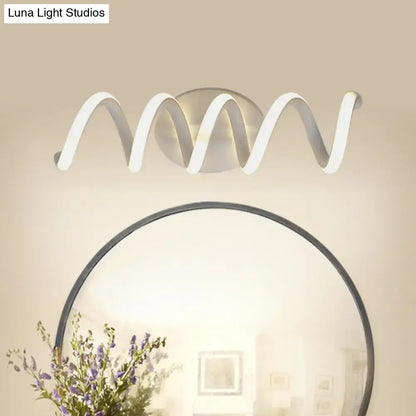 Modern spiral white wall light bathroom natural warm led sconce