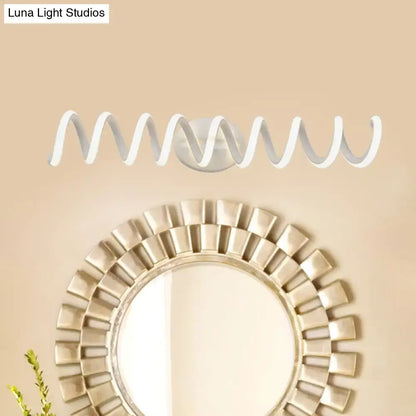 Modern spiral white wall light bathroom natural warm led sconce
