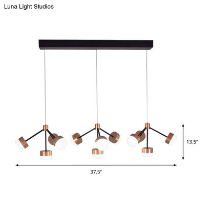 DecorBites™ Modern Sputnik Gold Pendant Light for Bedroom - Acrylic, 10/12-Head, Ceiling Island Drop