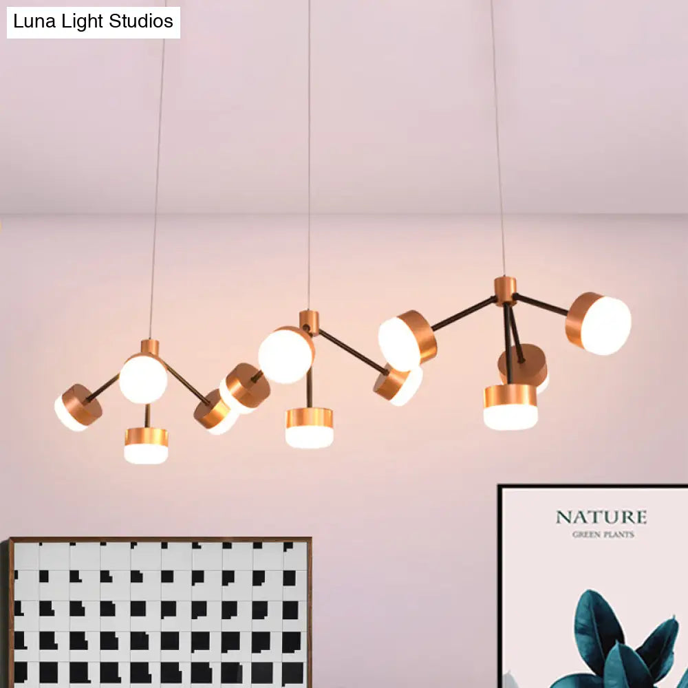 DecorBites™ Modern Sputnik Gold Pendant Light for Bedroom - Acrylic, 10/12-Head, Ceiling Island Drop