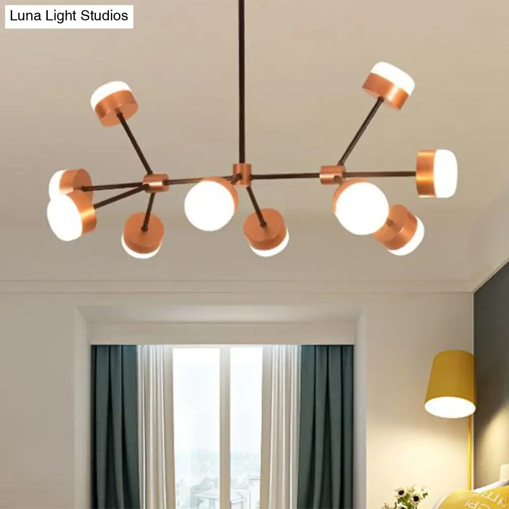 DecorBites™ Modern Sputnik Gold Pendant Light for Bedroom - Acrylic, 10/12-Head, Ceiling Island Drop