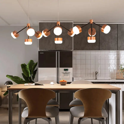 DecorBites™ Modern Sputnik Gold Pendant Light for Bedroom - Acrylic, 10/12-Head, Ceiling Island Drop